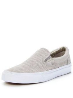 Vans Classic Slip-On Perf Suede Trainers - Silver